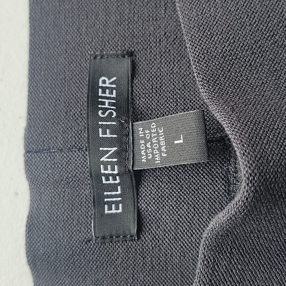 EILEEN FISHER Charcoal Grey Pull On Elastic Waist Viscose blend pants Size Large - Picture 2 of 5